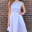 Biele krátke šaty so skladanou sukňou